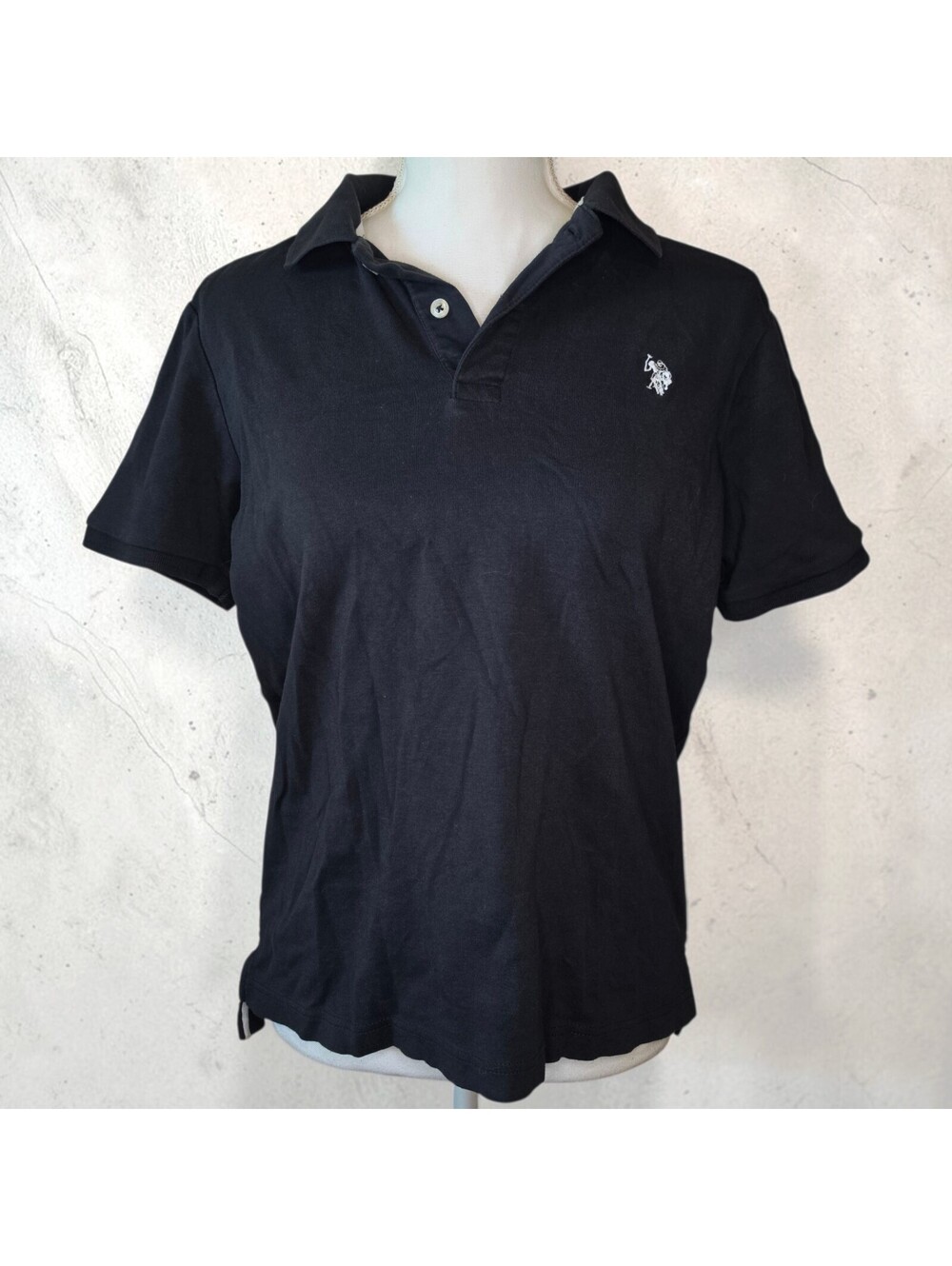 U.S. Polo Assn Small Black Polo Shirt Womens Cotton Short Sleeve Classic Logo
